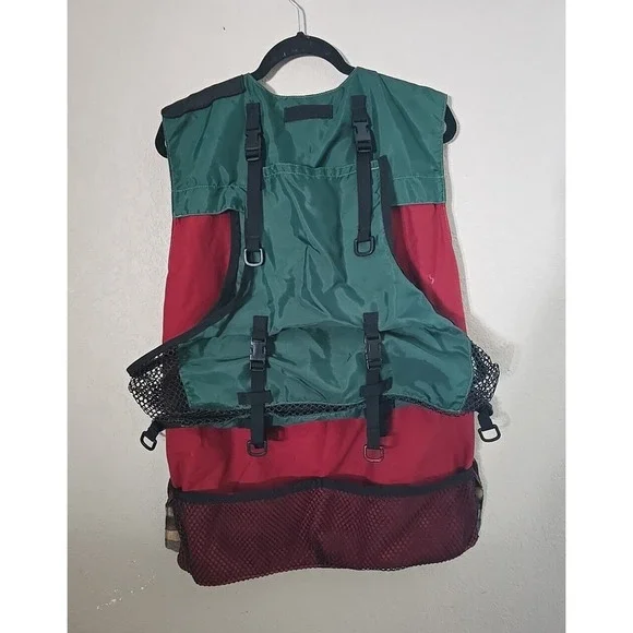 Men's Green Front Zip Outdoor Tactical Hunting Fishing Shooter Vest Size Md